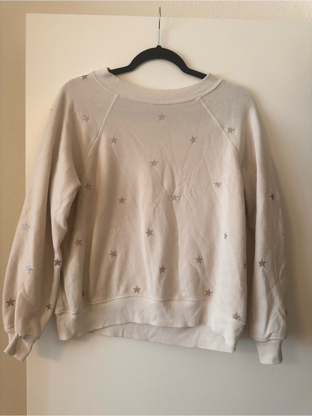 Wildfox Beige Star Crewneck Sweatshirt